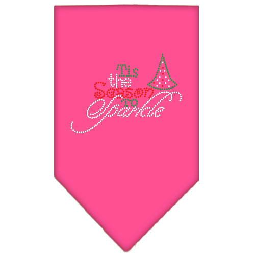 Tis the Season to Sparkle Rhinestone Bandana Bright Pink Small